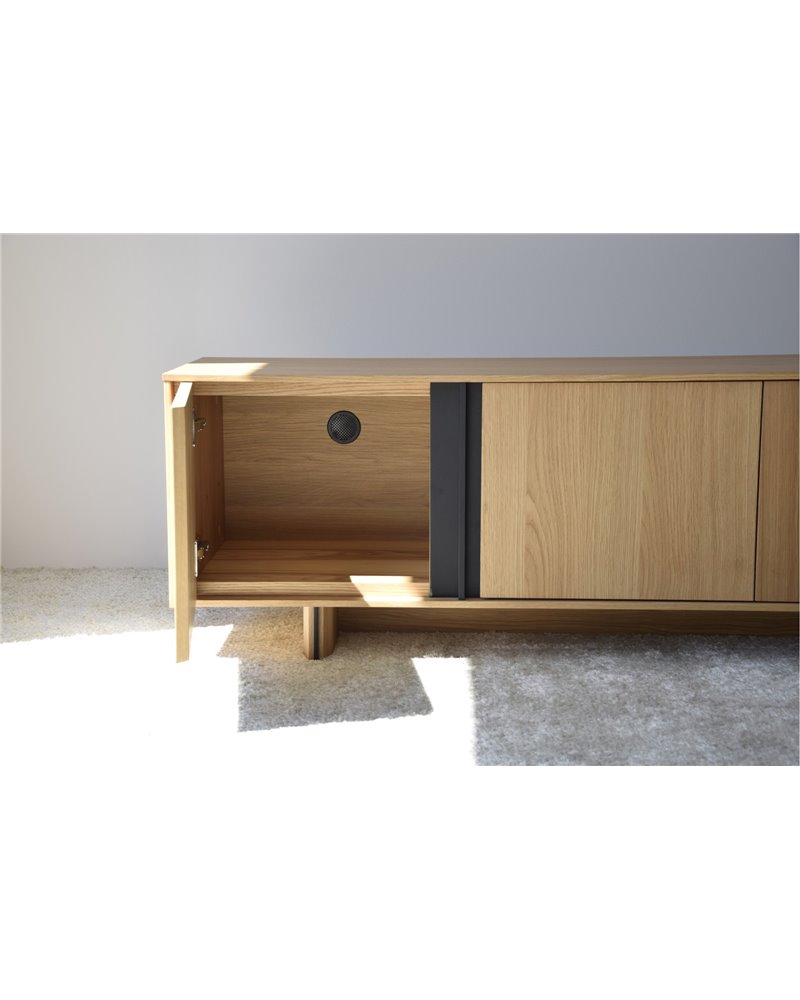 MUEBLE TV ROBLE NATURALMETAL NEGRO MATE REF. 34H301R