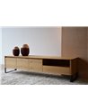 MUEBLE TV ROBLE NATURAL MATE ACERO NEGRO REF. 34H256RN