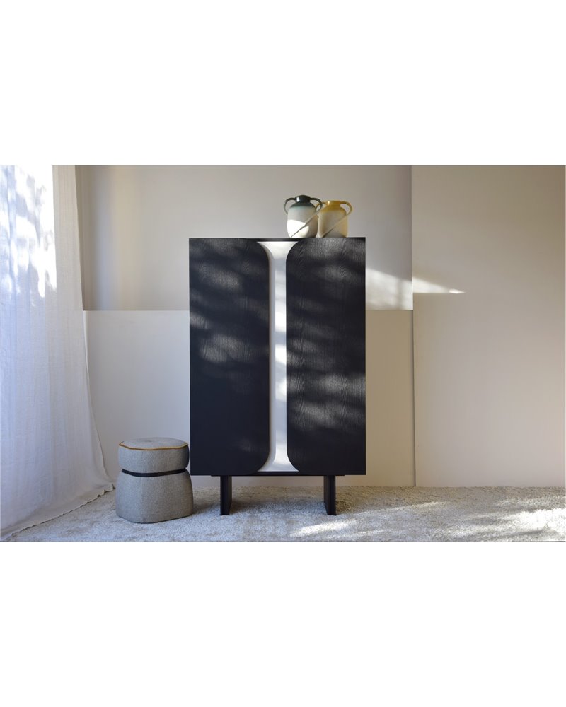 ARMARIO CURVA ROBLE NEGRO Y ARENA MATE REF. 34H2318AN ARMARIO CURVA ROBLE NEGRO Y ARENA MATE REF. 34H2318AN