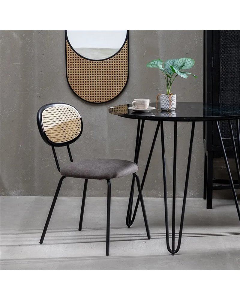 SILLA GRIS TEJIDO-METAL SALÓN 48 X 54 X 80 CM REF.605385