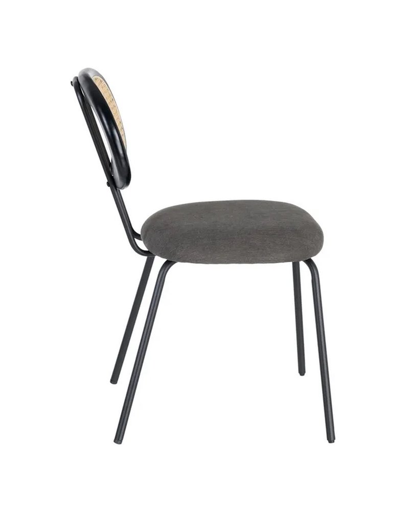 SILLA GRIS TEJIDO-METAL SALÓN 48 X 54 X 80 CM REF.605385