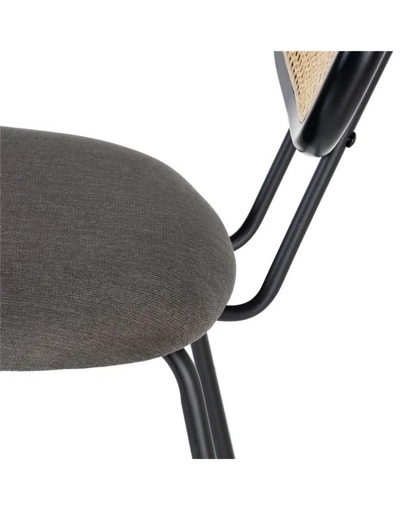 SILLA GRIS TEJIDO-METAL SALÓN 48 X 54 X 80 CM REF.605385
