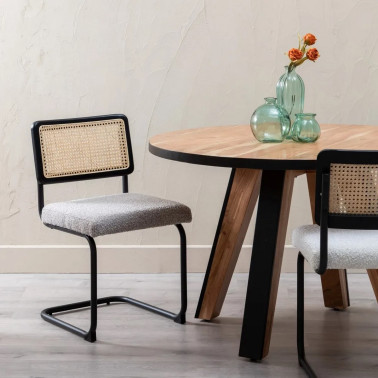 GRAY WOODEN / METAL LOUNGE...