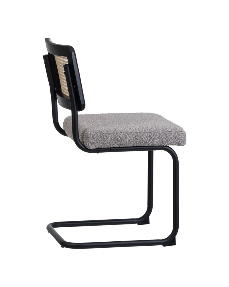 SILLA GRIS MADERA / METAL SALÓN 50 X 54 X 84 CM REF.607032