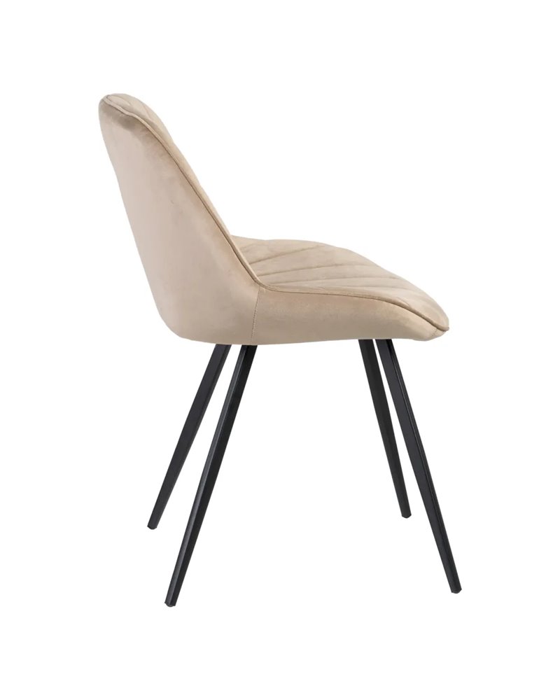 SILLA TERCIOPELO TAUPE SALÓN 51 X 55 X 82 CM REF.605511