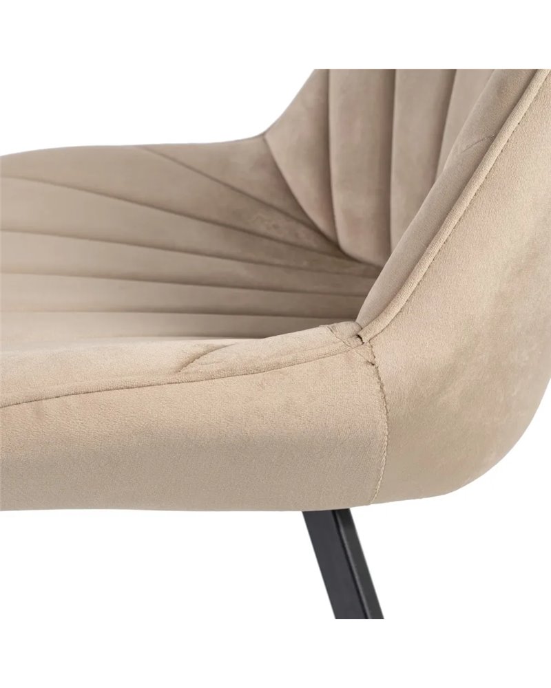 SILLA TERCIOPELO TAUPE SALÓN 51 X 55 X 82 CM REF.605511