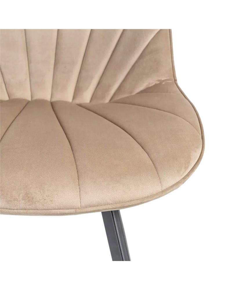 SILLA TERCIOPELO TAUPE SALÓN 51 X 55 X 82 CM REF.605511