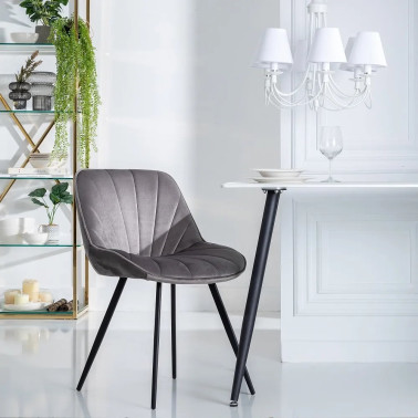GRAY VELVET LOUNGE CHAIR 51...