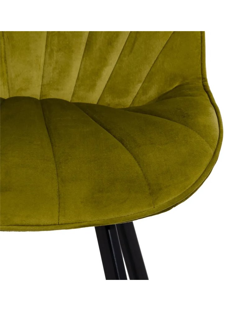 SILLA TERCIOPELO VERDE SALÓN 51 X 55 X 82 CM REF.605514