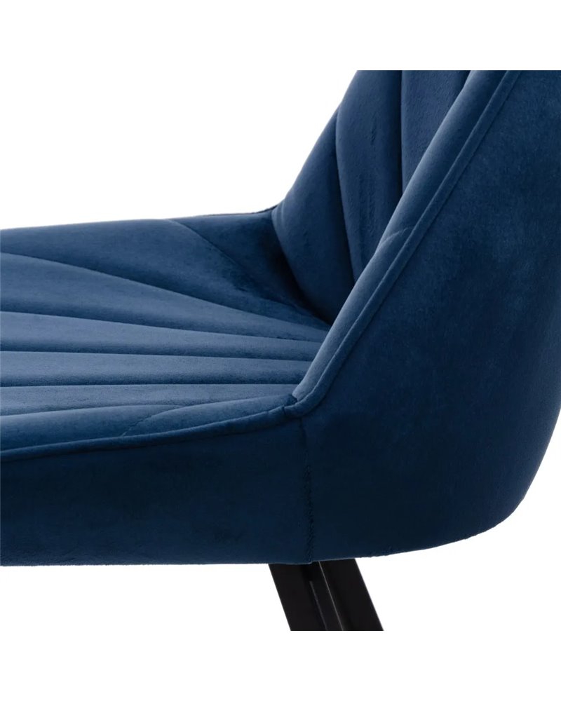 SILLA TERCIOPELO AZUL SALÓN 51 X 55 X 82 CM REF.605515