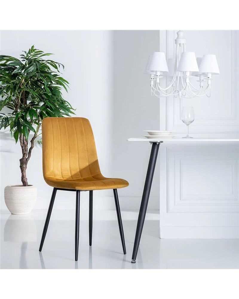 SILLA DORADO METAL SALÓN 55 X 44 X 88,50 CM REF.606150