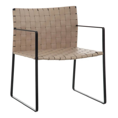SILLA CON BRAZO BEIGE-NEGRO 60,50 X 57,50 X 77 CM REF.600803