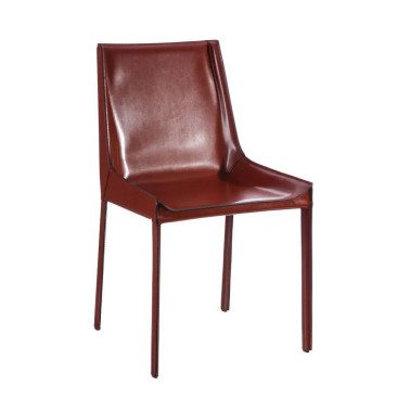 SILLA MARRÓN PIEL SALÓN 48 X 52 X 86 CM REF.101392