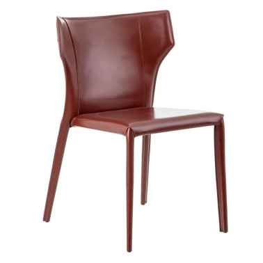 SILLA MARRÓN PIEL SALÓN 55 X 55,50 X 83,50 CM REF.600805