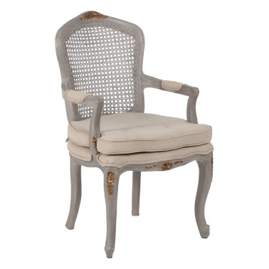SILLÓN GRIS-BEIGE DM-MADERA SALÓN 58 X 52 X 98,50 CM REF.608023