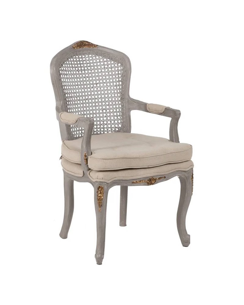 SILLÓN GRIS-BEIGE DM-MADERA SALÓN 58 X 52 X 98,50 CM REF.608023