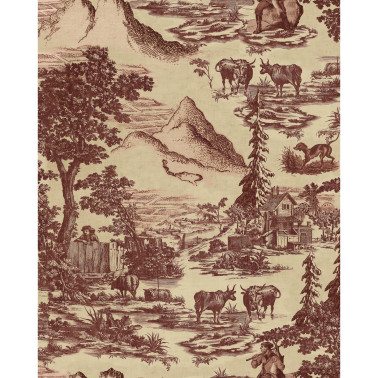 Toile Du Tyrol Burgundy 30147