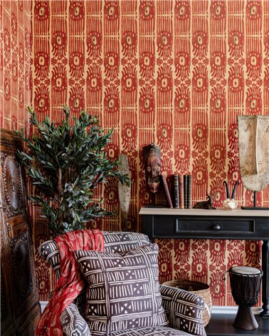 Tribal Ikat Lava Red WP30113