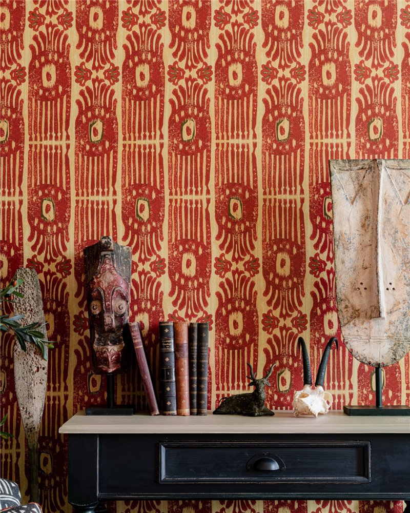 Tribal Ikat Lava Red WP30113