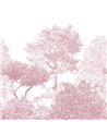 Classic Hua Trees Mural Wallpaper Burgundy