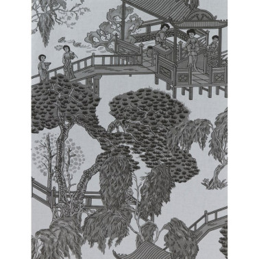 Papier peint GDW-5252-003 Zhou Jun Plata-Antracita - LORENZO CASTILLO