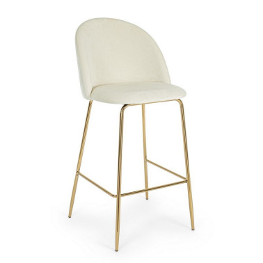 BAR STOOL CARRY VELVET WHITE