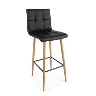 TABURETE BAR BRUCE PU NEGRO