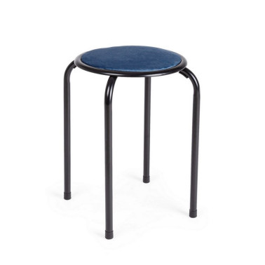 AMAL VELVET DARK BLUE VELVET STOOL