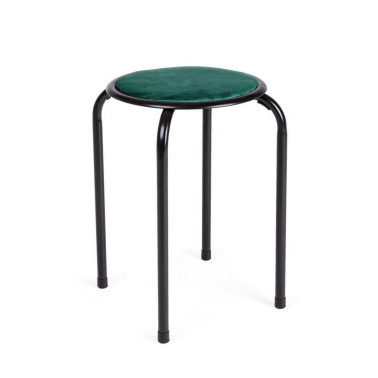 AMAL VELVET DARK GREEN VELVET STOOL