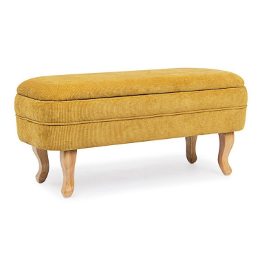 BANCO CON CAJÓN CHENILLE OCRE