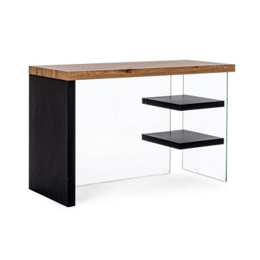 ESCRITORIO 2M LINE WOOD NEGRO 120X50