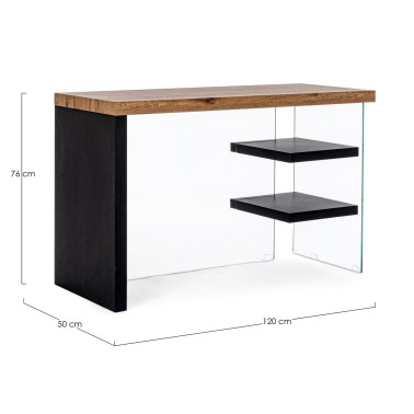 DESK 2M LINE WOOD BLACK 120X50