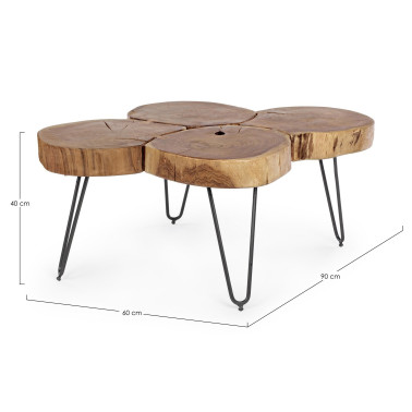 ORBITAL LOG COFFEE TABLE 90X60
