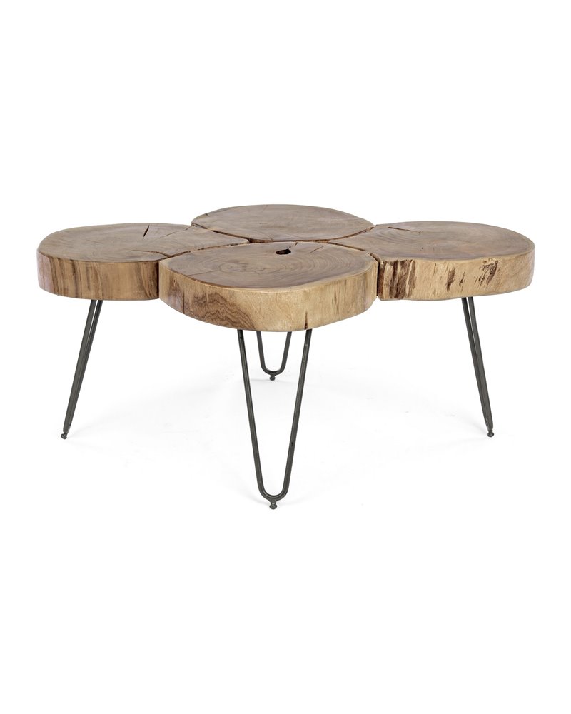 MESA DE CENTRO ORBITAL EM MADEIRA 90X60