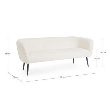 SOFA 3P AVRIL WHITE BUCLÉ