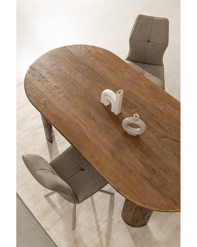 MESA OVAL CASTANHA ORLANDO 200X100