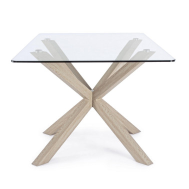 MESA MAY RECT. VIDRIO PATA NAT. 160X90