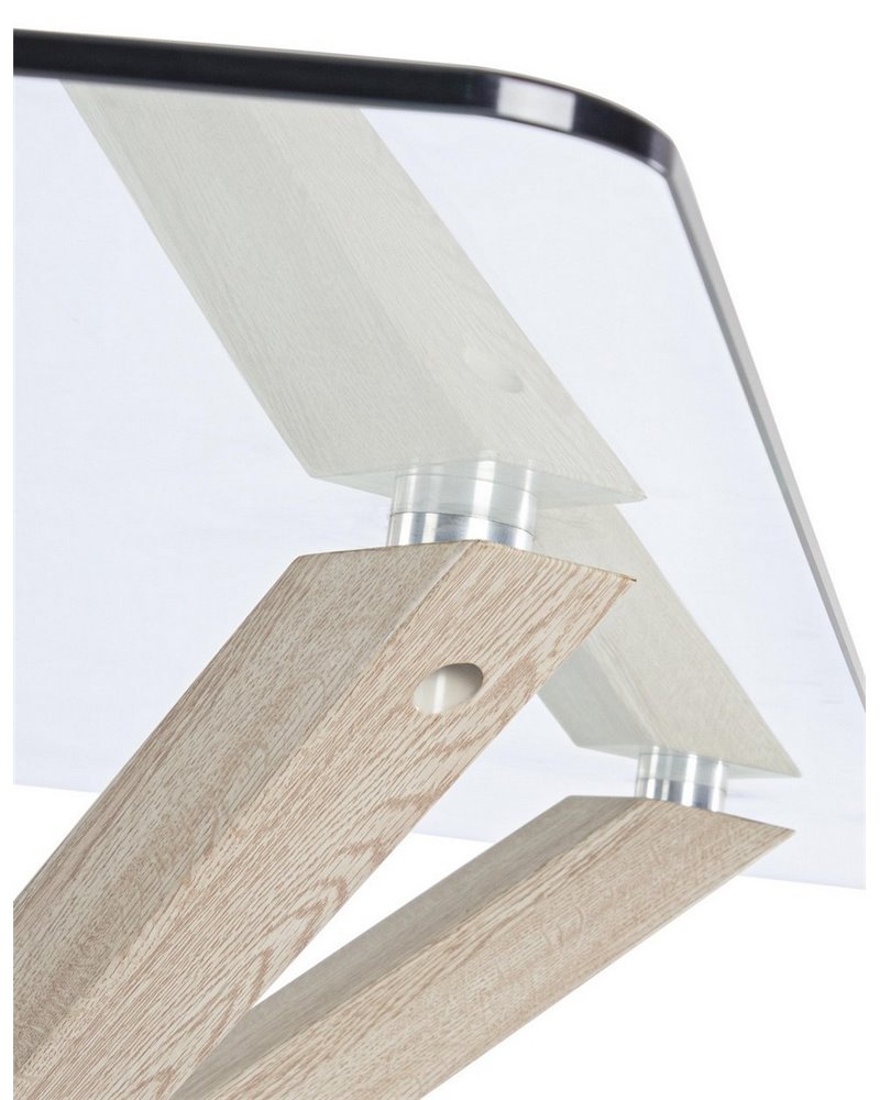 TABLE MAY RECT. PATTES EN VERRE NAT. 160X90