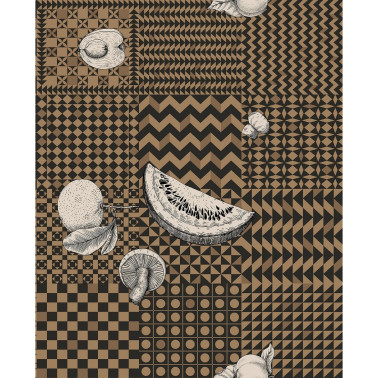 Frutta e Geometrico Black, White & Gold 123-6031