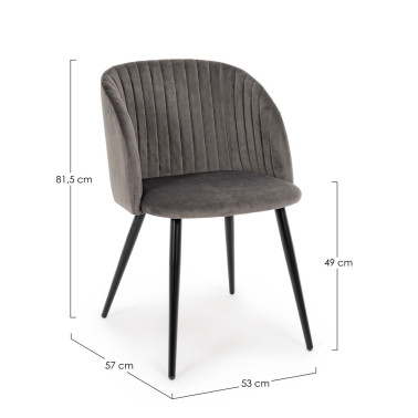QUEEN VELVET GRAY CADET CHAIR