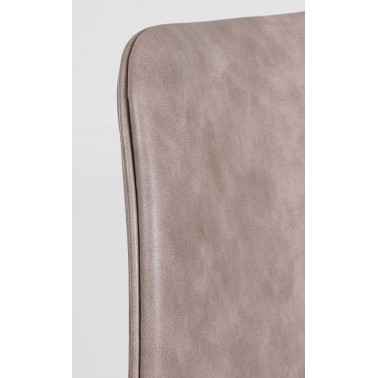 SILLA KYRA PU BEIGE VINT. ESTRUCT. NEGRO