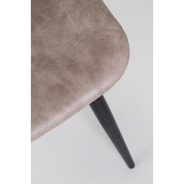SILLA KYRA PU BEIGE VINT. ESTRUCT. NEGRO