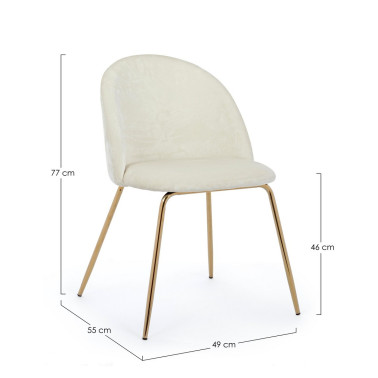 STUHL TANYA VELVET WEISS