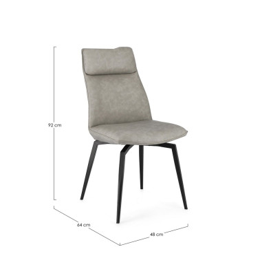 CHAISE LAWRENCE PU GRIS...