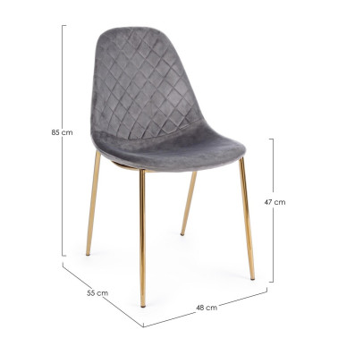 SILLA TERRY TERCIOPELO GRIS...