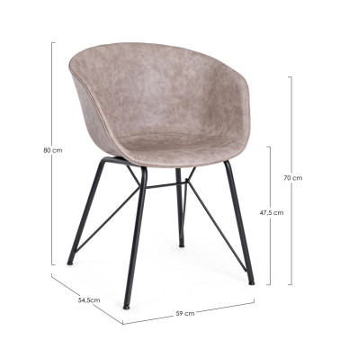 SILLA WARHOL PU BEIGE VINT....