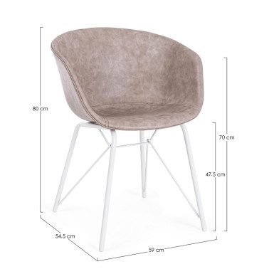 WARHOL CHAIR WHITE PU BEIGE...