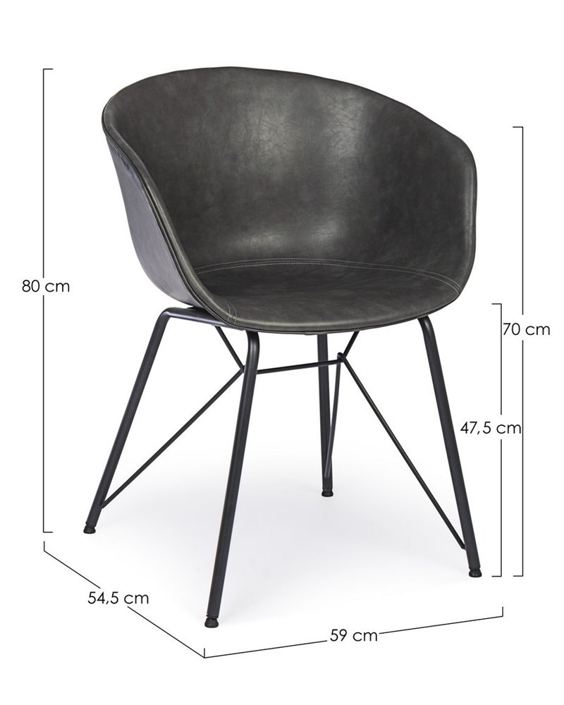 SILLA WARHOL PU ANTRACITA VINTAGE