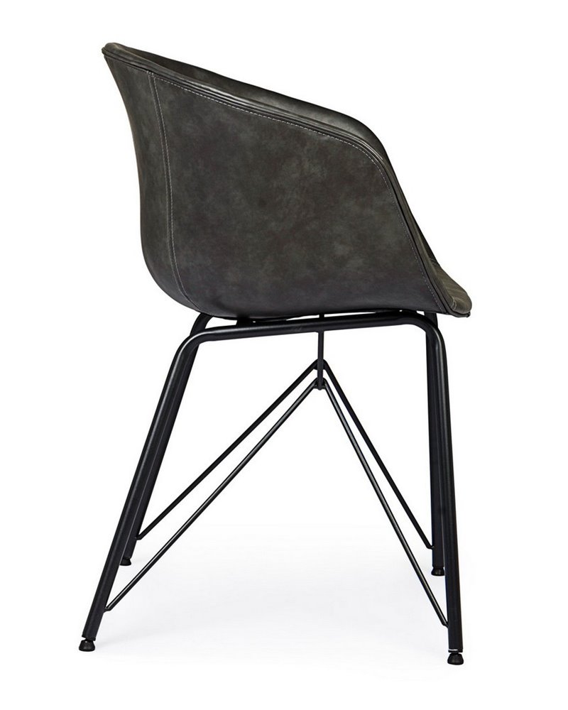 SILLA WARHOL PU ANTRACITA VINTAGE