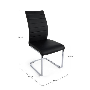 SILLA MYRA PU NEGRO
